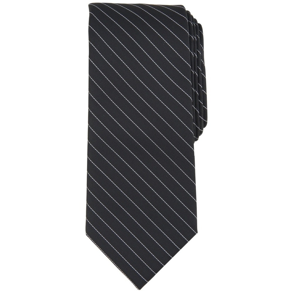 Alfani Mens Tie One Size Black Ozark Stripe Quiet Luxury Necktie NWT